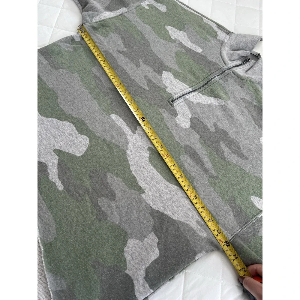 Aerie Camo Quarter Zip Pullover Sweatshirt Cozy Soft Lounge Stretch Top Size S‎